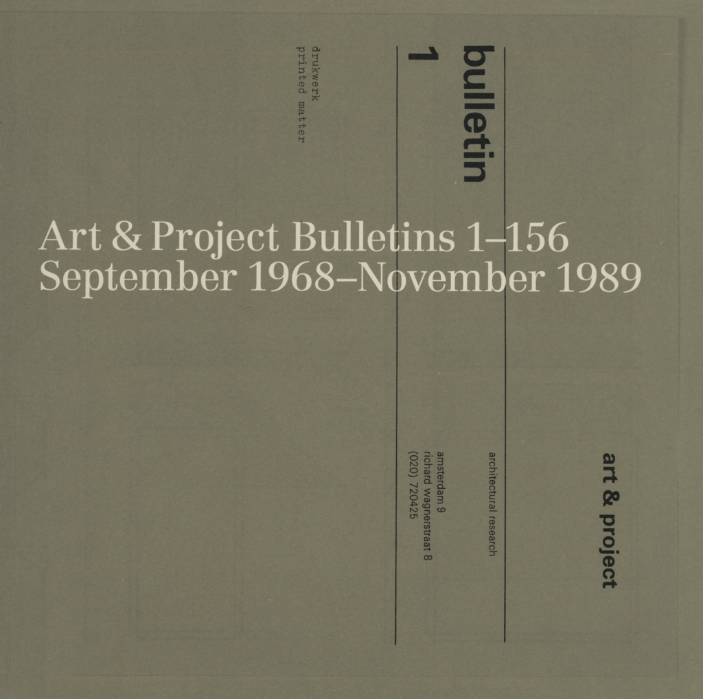 Art & Project Bulletins 1 - 156 September 1968 - November